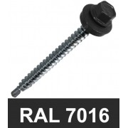 Винт за метал/дърво самопробивен, 4.8 х 70 mm, RAL 7016, EPDM шайба