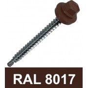 Винт за метал/дърво 4.8 х 50 mm, RAL 8017 самопробивен, с шайба EPDM Винт за метал/дърво 4.8 х 50 mm, RAL 8017 самопробивен, с шайба EPDM