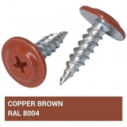 Винт/копче за метал 4.2 х 16 mm RAL 8004, самонарезен с плоска глава Винт/копче за метал 4.2 х 16 mm RAL 8004, самонарезен с плоска глава