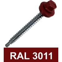 Винт за метал/дърво самопробивен, 4.8 х 70 mm, RAL 3011, EPDM шайба Винт за метал/дърво самопробивен, 4.8 х 70 mm, RAL 3011, EPDM шайба