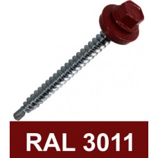 Винт за метал/дърво самопробивен, 4.8 х 70 mm, RAL 3011, EPDM шайба Винт за метал/дърво самопробивен, 4.8 х 70 mm, RAL 3011, EPDM шайба