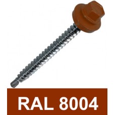 Винт за метал/дърво самопробивен, 4.8 х 70 mm, RAL 8004, EPDM шайба