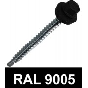 Винт за метал/дърво самопробивен, 4.8 х 70 mm, RAL 9005, EPDM шайба Винт за метал/дърво самопробивен, 4.8 х 70 mm, RAL 9005, EPDM шайба