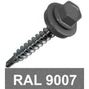 Винт за метал/дърво самопробивен, 4.8 х 35 mm, RAL 9007, с шайба Винт за метал/дърво самопробивен, 4.8 х 35 mm, RAL 9007, с шайба
