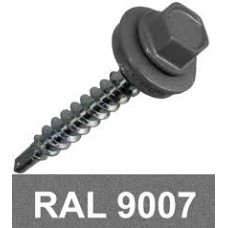 Винт за метал/дърво самопробивен, 4.8 х 35 mm, RAL 9007, с шайба